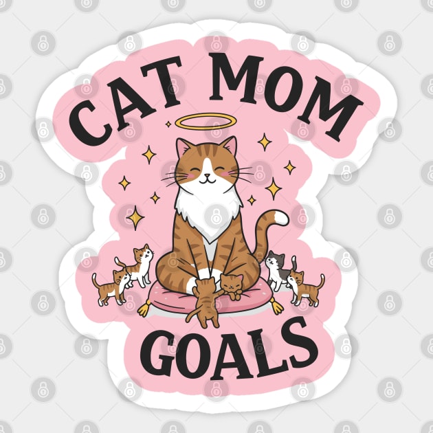 Cat Mom Goals Sticker by enrynz